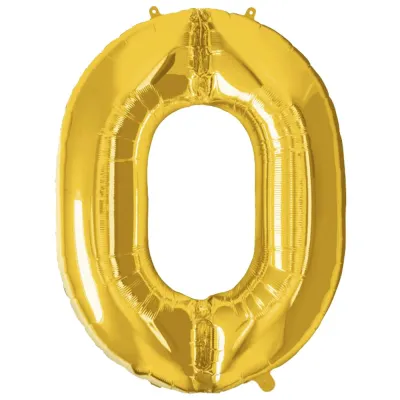 Fóliový balónik číslo 0 40 cm SPRINGOS PS0026 zlatý