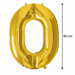 Fóliový balónik číslo 0 40 cm SPRINGOS PS0026 zlatý