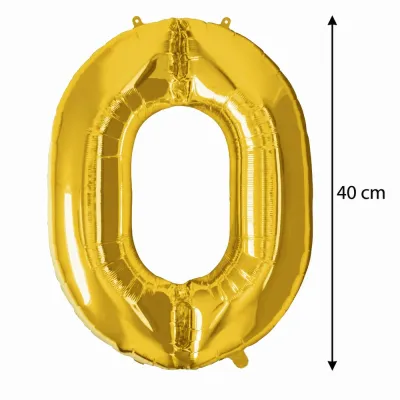 Fóliový balónik číslo 0 40 cm SPRINGOS PS0026 zlatý