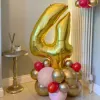 Fóliový balónik číslo 4 40 cm SPRINGOS PS0029 zlatý