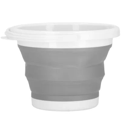 Skladací vedierko 5 l SPRINGOS HA5095 sivý/biely