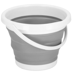 Skladací vedierko 5 l SPRINGOS HA5095 sivý/biely