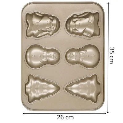 Vianočná forma na pečivo 35x26 cm SPRINGOS KI0119 zlatá