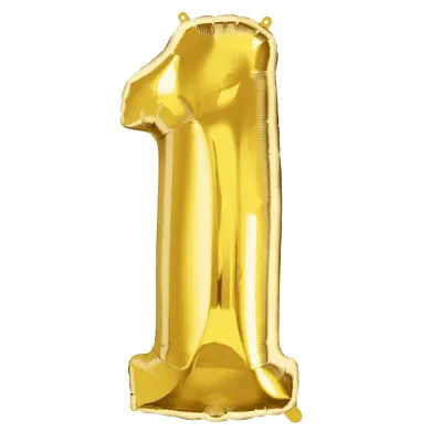 Fóliový balónik číslo 1 40 cm SPRINGOS PS0027 zlatý