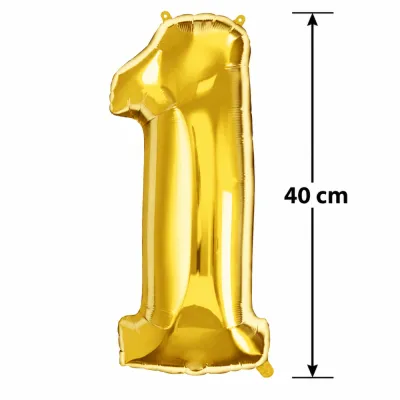 Fóliový balónik číslo 1 40 cm SPRINGOS PS0027 zlatý