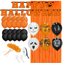 Halloween dekorácia sada 38ks SPRINGOS HA5216 čierno-oranžová