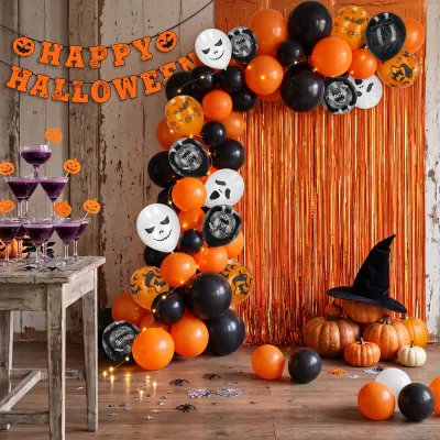 Halloween dekorácia sada 38ks SPRINGOS HA5216 čierno-oranžová