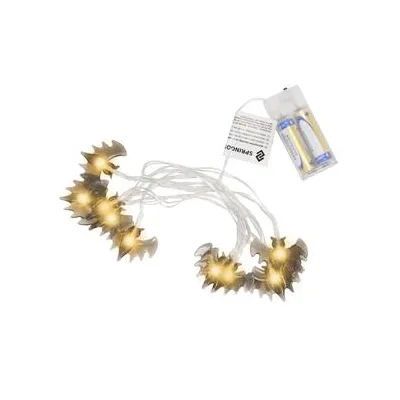 LED reťaz Netopiere - 1,6m, 10LED, 2xAA, IP20, teplá biela