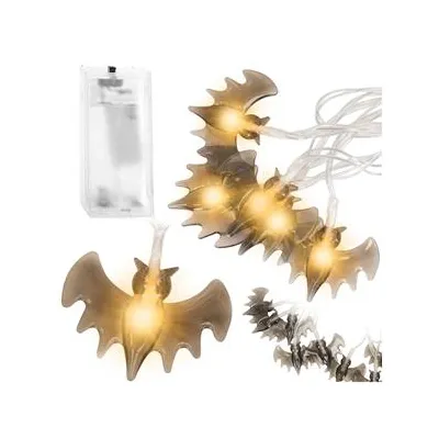 LED reťaz Netopiere - 1,6m, 10LED, 2xAA, IP20, teplá biela