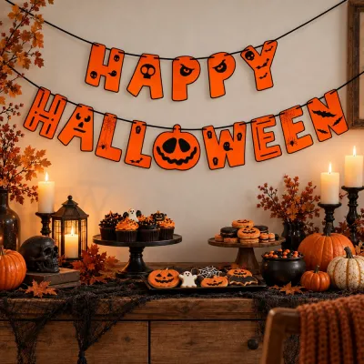 Halloween girlanda 2ks 200 cm SPRINGOS HA5235 oranžová