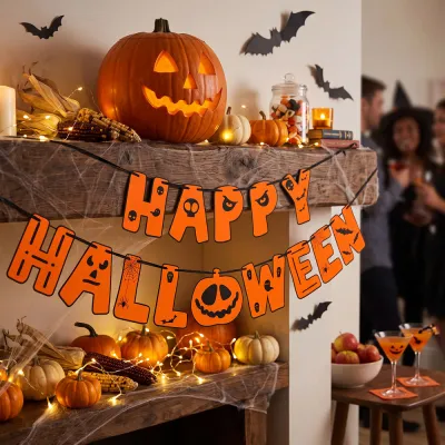 Halloween girlanda 2ks 200 cm SPRINGOS HA5235 oranžová