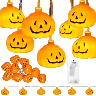 Halloweenska svetelná reťaz s tekvicami 10 LED 1,26 m SPRINGOS CL4060