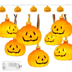 Halloweenska svetelná reťaz s tekvicami 10 LED 1,26 m SPRINGOS CL4060