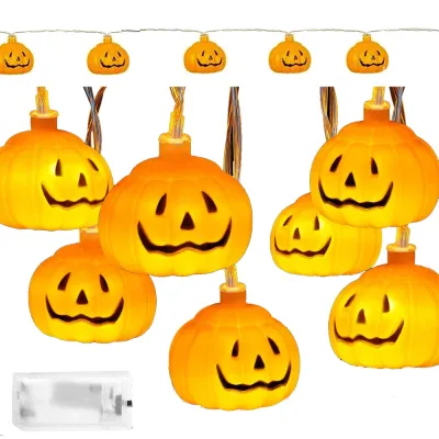 Halloweenska svetelná reťaz s tekvicami 10 LED 1,26 m SPRINGOS CL4060