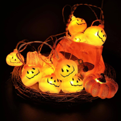 Halloweenska svetelná reťaz s tekvicami 10 LED 1,26 m SPRINGOS CL4060