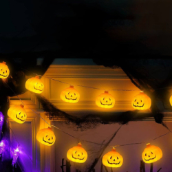 Halloweenska svetelná reťaz s tekvicami 10 LED 1,26 m SPRINGOS CL4060