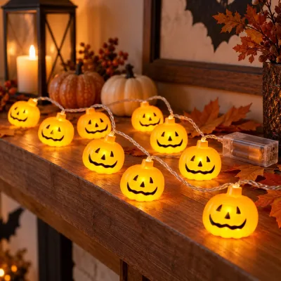 Halloweenska svetelná reťaz s tekvicami 10 LED 1,26 m SPRINGOS CL4060