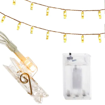 Svetelná reťaz s klipmi na fotky 10 LED SPRINGOS CL4131 teplá biela