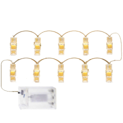 Svetelná reťaz s klipmi na fotky 10 LED SPRINGOS CL4131 teplá biela