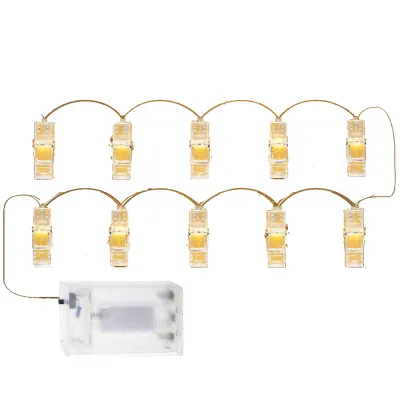Svetelná reťaz s klipmi na fotky 10 LED SPRINGOS CL4131 teplá biela