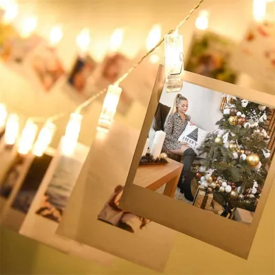 Svetelná reťaz s klipmi na fotky 10 LED SPRINGOS CL4131 teplá biela