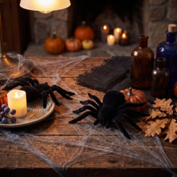 Halloweensky pavúk 2ks SPRINGOS HA5227 čierny
