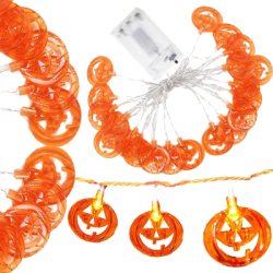 Halloweenska svetelná reťaz s tekvicami 20 LED 3,3 m SPRINGOS CL4063 teplá biela