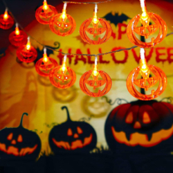 Halloweenska svetelná reťaz s tekvicami 20 LED 3,3 m SPRINGOS CL4063 teplá biela