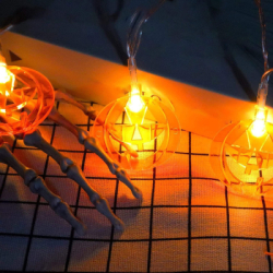 Halloweenska svetelná reťaz s tekvicami 20 LED 3,3 m SPRINGOS CL4063 teplá biela