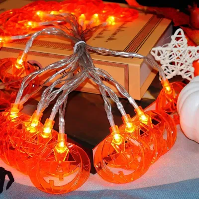Halloweenska svetelná reťaz s tekvicami 20 LED 3,3 m SPRINGOS CL4063 teplá biela