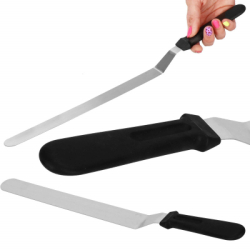Stierka na tortu zahnutá 42 cm SPRINGOS Cake KI0050 čierno-strieborná