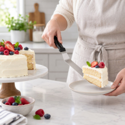 Stierka na tortu zahnutá 42 cm SPRINGOS Cake KI0050 čierno-strieborná