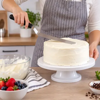 Stierka na tortu zahnutá 42 cm SPRINGOS Cake KI0050 čierno-strieborná