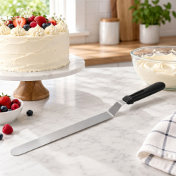 Stierka na tortu zahnutá 42 cm SPRINGOS Cake KI0050 čierno-strieborná