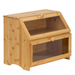 Chlebník dvojposchodový 39x25x32 cm SPRINGOS Natura KI0162 prírodný