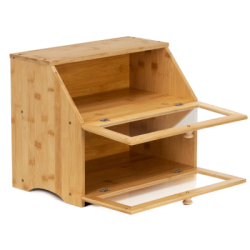 Chlebník dvojposchodový 39x25x32 cm SPRINGOS Natura KI0162 prírodný