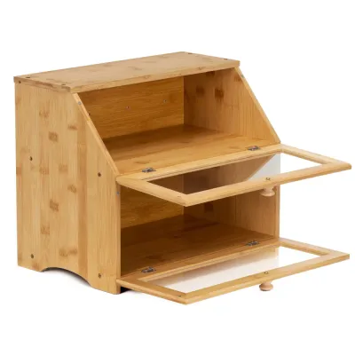 Chlebník dvojposchodový 39x25x32 cm SPRINGOS Natura KI0162 prírodný