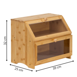Chlebník dvojposchodový 39x25x32 cm SPRINGOS Natura KI0162 prírodný