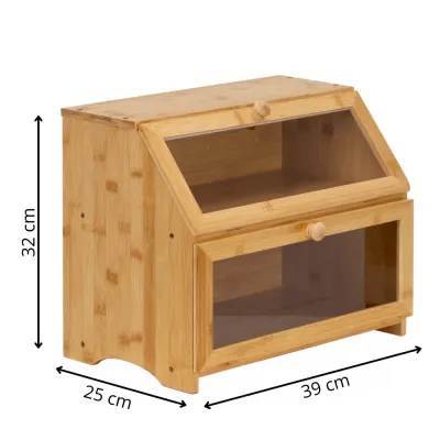Chlebník dvojposchodový 39x25x32 cm SPRINGOS Natura KI0162 prírodný