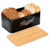 Chlebník s bambusovým vekom 33x18x14 cm SPRINGOS KI0164 čierny