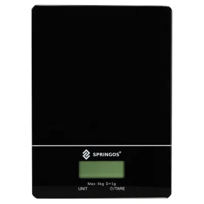 Kuchynská váha 5 kg SPRINGOS HA7569 čierna