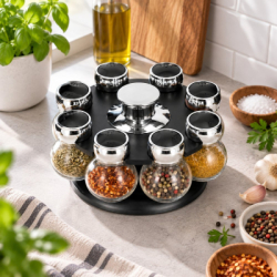 Stojan na koreničky 8ks SPRINGOS Spicy KI0080 čierny