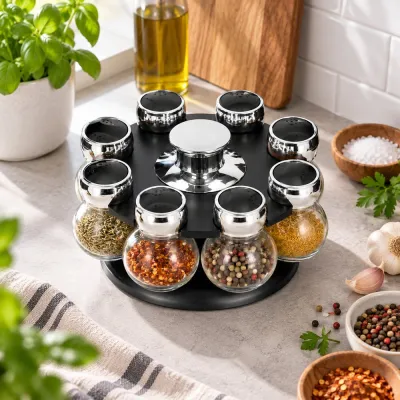 Stojan na koreničky 8ks SPRINGOS Spicy KI0080 čierny