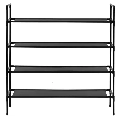 Botník so 4 policami 75x72x28 cm SPRINGOS HA7549 čierny