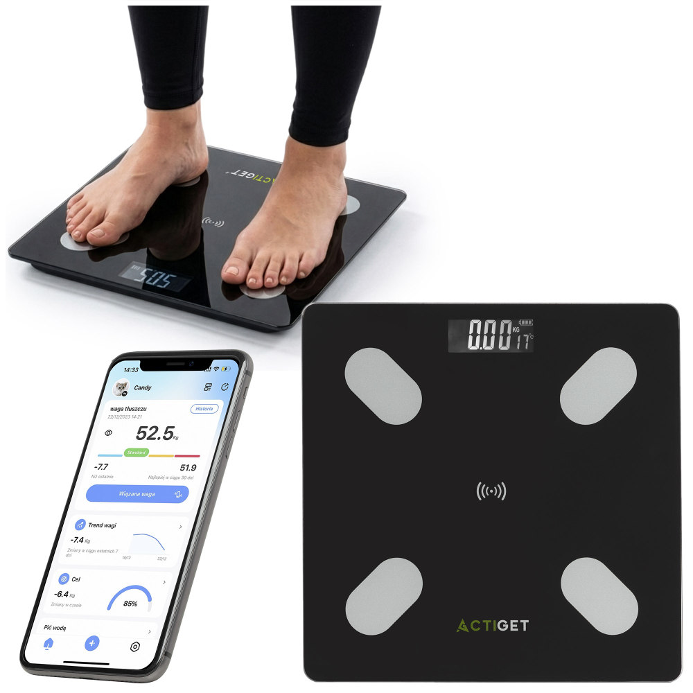 Osobná váha s Bluetooth 180 kg ACTIGET ACT0178 čierna