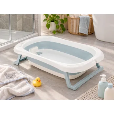 Skladacia detská vanička 85 x 53 cm SPRINGOS HA5113 mätovo-biela