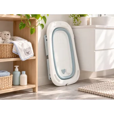 Skladacia detská vanička 85 x 53 cm SPRINGOS HA5113 mätovo-biela