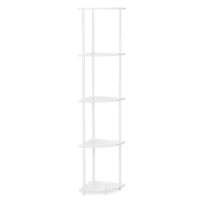 Rohový policový regál 147 cm 5 políc SPRINGOS HA7547 biely