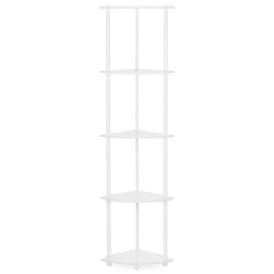 Rohový policový regál 147 cm 5 políc SPRINGOS HA7547 biely