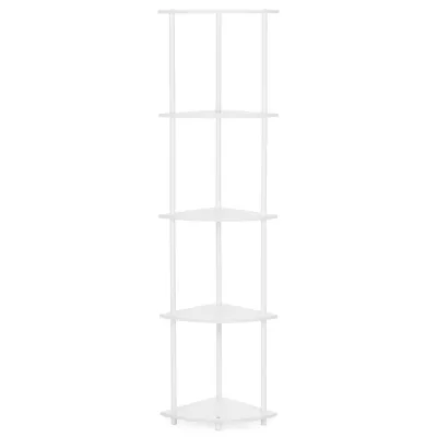Rohový policový regál 147 cm 5 políc SPRINGOS HA7547 biely